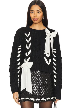 LOVESHACKFANCY Parson Pullover in - Black. Size M (also in S, XL).