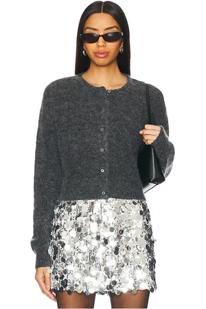 Gestuz Debbie Short Cardigan in - Grey. Size L (also in M, S, XS).