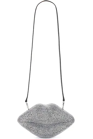SIMON MILLER Crystal Lip Clutch in - Metallic Silver. Size all.