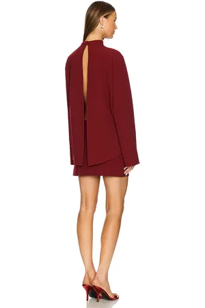 SER.O.YA Mave Mini Dress in - Burgundy. Size L (also in M, S, XL, XS).