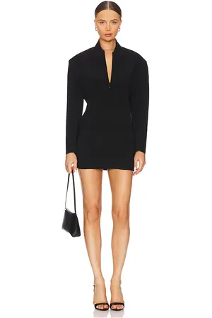 Norma Kamali Oversized Long Sleeve Shoulder Pad Front Zip Mini Dress in - . Size M (also in S).