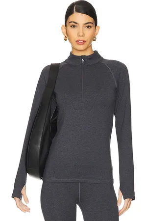 Varley Always Warm Base Layer Half Zip Top in - Charcoal. Size L (also in M, S).