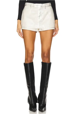 Free People X We The Free Galivanting Metallic Skort in - Metallic Silver. Size 24 (also in 26, 28, 30, 31).
