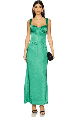 Runaway The Label Oura Maxi Dress in - Green. Size L (also in M, S, XL, XS).