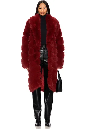 OW Copenhagen Faux Fur Coat in - Red. Size L (also in M, S).
