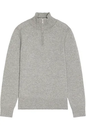 Guest In Residence Half Zip Turtleneck Sweater in Cashmere in - Light Grey. Size M (also in S, XS).