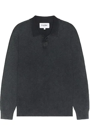 Corridor Long Sleeve Rice Stitch Polo in - . Size S (also in XL/1X).
