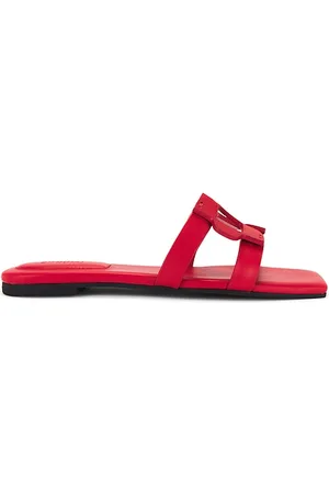 Simkhai Monogram Flat Slide in - Red. Size 37 (also in 39).