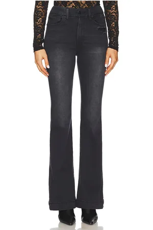 GOOD AMERICAN Always Fits Good Legs Flare Trouser in - Black. Size 14-18 (also in 20-26, 28-32, 6-12).