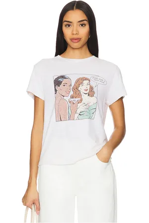 RE/DONE Classic Tee Happy Hour in - White. Size M (also in XS).