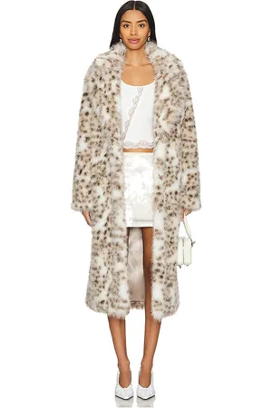 MAJORELLE X Emma Rose Lola Faux Fur Coat in - White. Size M (also in S).