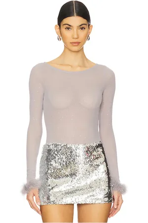 MORE TO COME Fallon Bodysuit in - Light Grey. Size L (also in M, S, XS, XXS).