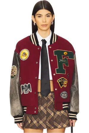 Found Crimson Letterman Jacket in - Red. Size L (also in S, XS).