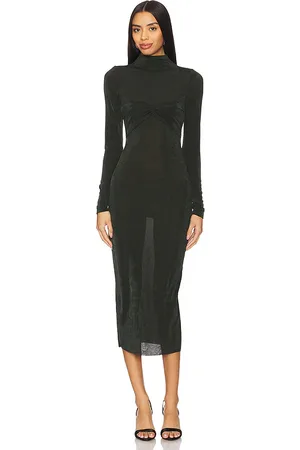 SER.O.YA Bailey Midi Dress in - Dark Green. Size L (also in M, S, XL, XS).