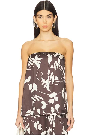 FAITHFULL THE BRAND Chambien Top in - Brown. Size L (also in M, S).