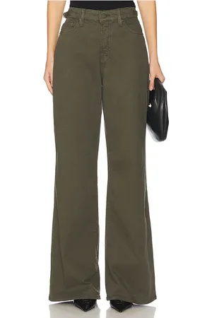 GOOD AMERICAN Twill Good Ease With Adjustable Tabs in - Olive. Size 10 (also in 16, 18, 20, 22, 24).