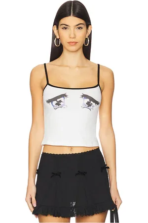 Nodress No Cry Crying Eyes Printed Camisole in - White. Size M (also in S, XS).