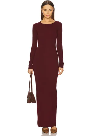 Cotton Citizen X REVOLVE Verona Crewneck Maxi Dress in - Burgundy. Size M (also in S, XS).