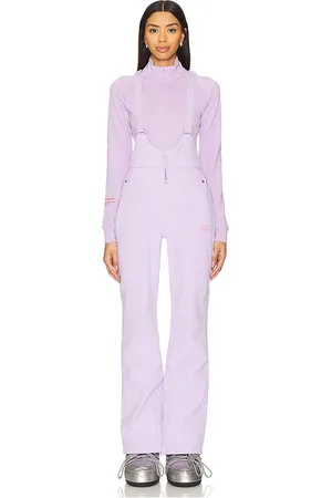 Whitespace High Waisted Riding Bib in - Lavender. Size L (also in M, S, XL, XS).