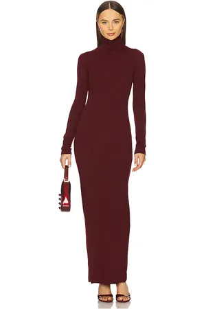 Cotton Citizen X REVOLVE Verona Turtleneck Maxi Dress in - Burgundy. Size L (also in M, S, XS).