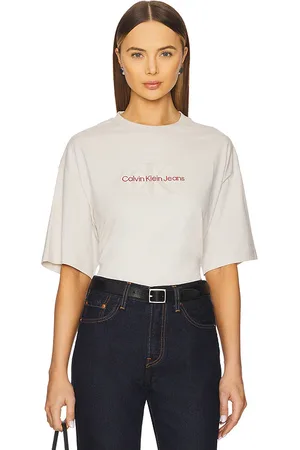 Calvin Klein Short Sleeve Archive Jersey Logo Tee in - White. Size L (also in M, S, XL/1X).