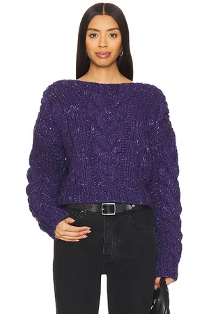 Free People X REVOLVE Cozy Cabin Sweater in - Navy. Size L (also in M, S, XL, XS).