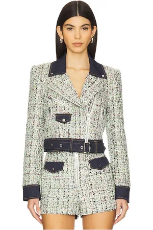 Cinq A Sept Anya Boucle Zoe Jacket in - Sage. Size L (also in M, S, XS).
