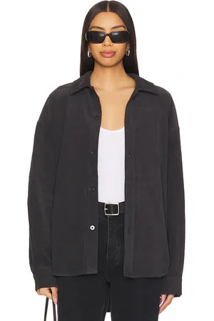 WAO Oversized Corduroy Shirt in - Grey. Size L (also in M, S, XL/1X, XS).