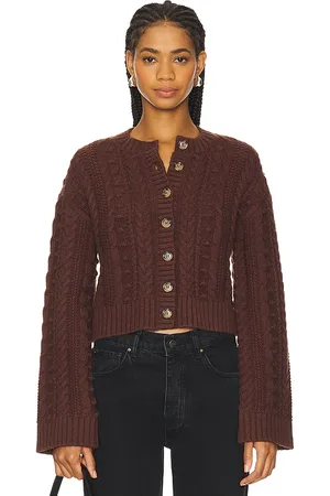 Tularosa Hunter Cardigan in - Chocolate. Size L (also in M, S, XL, XS, XXS).