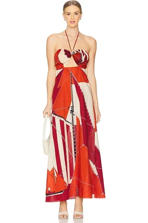 JOHANNA ORTIZ Meteorito Del Mar Maxi Dress in - Red. Size 10 (also in 2, 4, 6, 8).