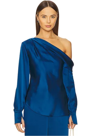 Simkhai Alice One Shoulder Top in - Blue. Size M (also in S, XS).