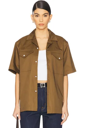 WAO Satin Western Short Sleeve Shirt in - . Size L (also in M, S, XS).