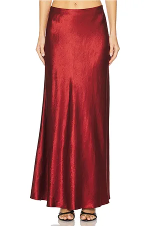 Vince Satin Maxi Skirt in - Red. Size L (also in M, S, XS).