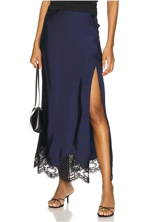STONE_COLD_FOX X REVOLVE Camila Midi Skirt in - Navy. Size L (also in M, S, XL, XS, XXS).