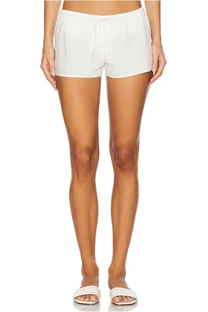 Montce Low Rise Drawstring Short in - White. Size L (also in M, S, XS).