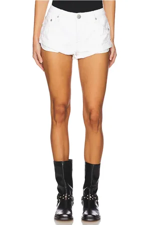 ONE TEASPOON Bandits Low Waist Denim Short in - White. Size 28 (also in 33).