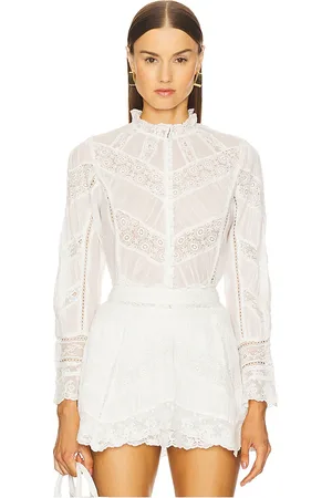LOVESHACKFANCY Beline Top in - White. Size 4 (also in 6).