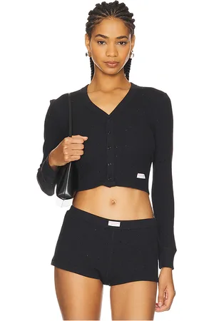 Alexander Wang Hotfix Long Sleeve Waffle Cardigan in - . Size L (also in S, XS).