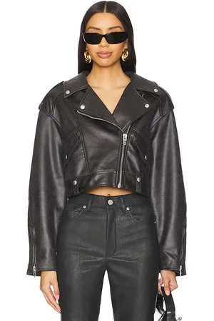 BLANK NYC Behind The Scene Distressed Moto Jacket in - Black. Size M (also in S, XS).
