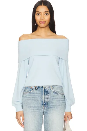 Bobi Offshoulder Top in - Baby Blue. Size L (also in M, S).