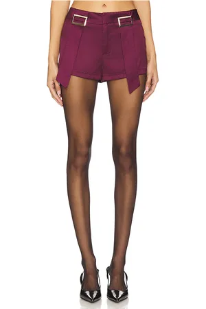 BY.DYLN Rosie Micro Shorts in - Burgundy. Size M (also in S, XS).