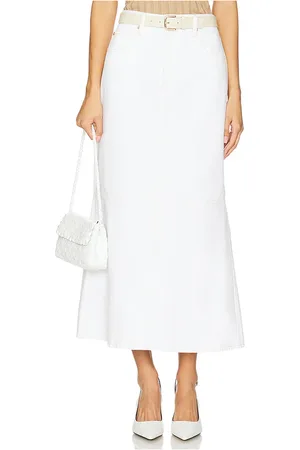 Frame The Flounce Skirt in - White. Size 24 (also in 25, 26).
