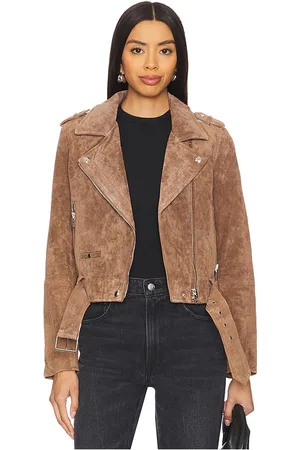 BLANK NYC Suede Cropped Moto Jacket in - Brown. Size S (also in XS).