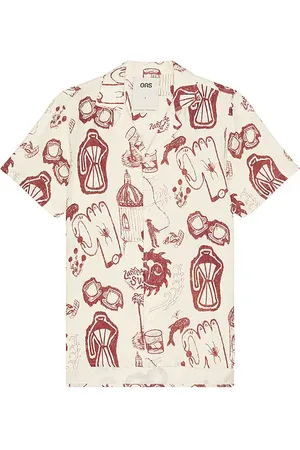 Oas Cantina Cuba Linen Shirt in - Ivory. Size M (also in S).