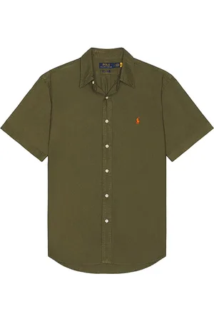 Ralph Lauren Garment Dyed Short Sleeve Oxford in - Olive. Size M (also in S).