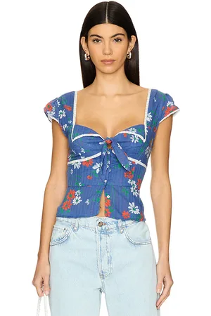 Free People Call Me Baby Blouse in - Blue. Size L (also in M).