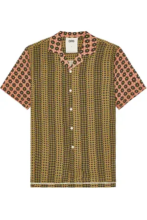Oas Reverie Viscose Shirt in - Olive. Size L (also in M, S, XL/1X).
