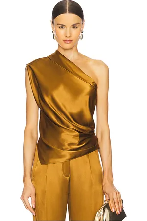 The Sei Asymmetrical Lapel Top in - Rust. Size 0 (also in 6, 8).