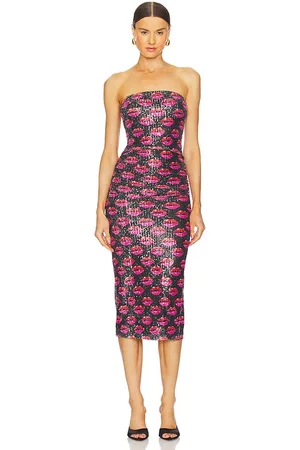 Le Superbe Kiss Kiss Tube Dress in - Red,Black. Size L (also in M, XS).