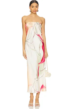 MISA Thara Dress in - Ivory. Size L (also in M, S, XL, XS).